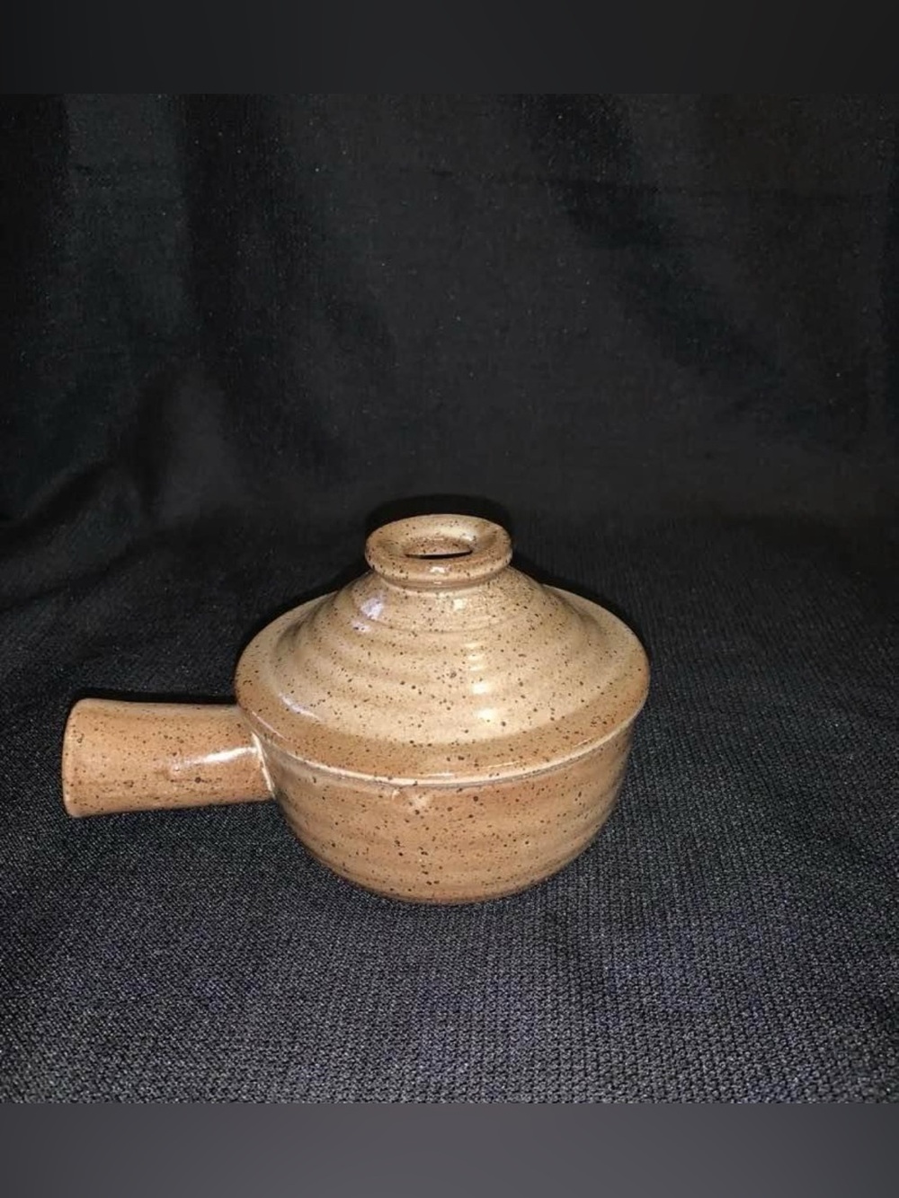 Handmade Speckled Ceramic Teapot in Tan